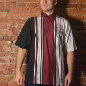 Vintage Vertical Striped Bowling Shirt